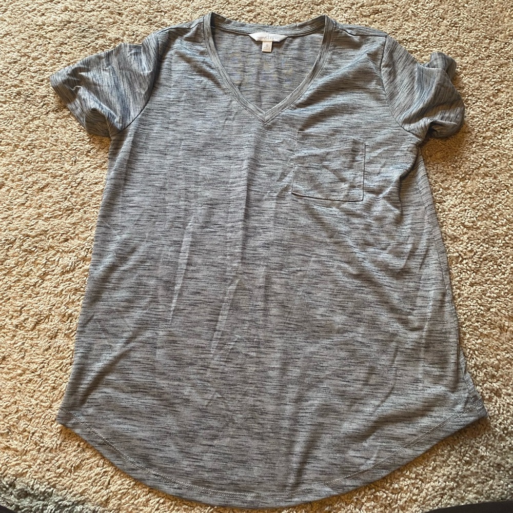 Charming Charlie Heather Gray V-Neck Tee
